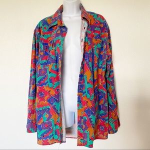 Vintage Saddlebrook XL Bright Color Retro Print EC